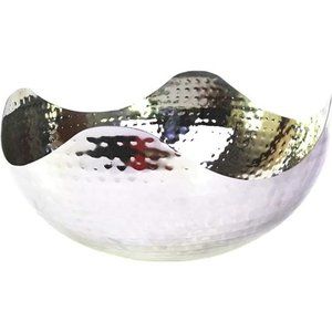 10" Long Silver Finish Metal Bowl Modern Elegance for Serving and Decor